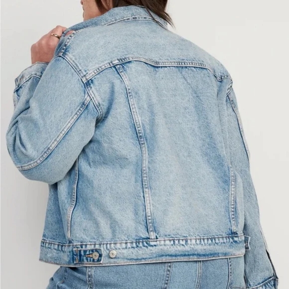 Old Navy Plus Distressed Denim Jacket Medium Wash XXL - Picture 2 of 3